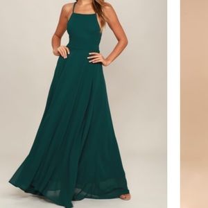 LULUS Forest Green Maxi Dress.